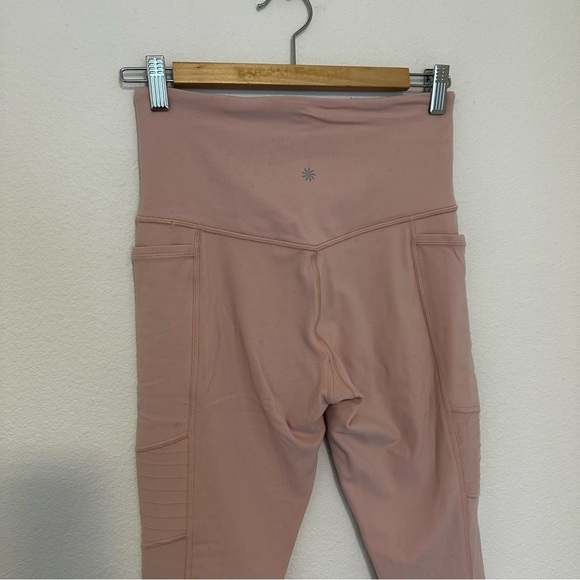 Athleta Inclination Moto Leggings High Rise Pale Pink Color Size Small Women’s - Picture 5 of 9